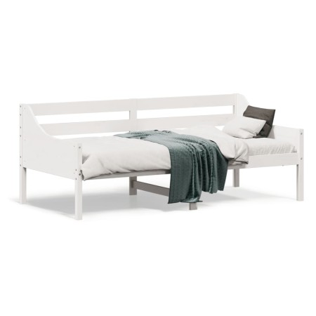 Solid white pine wood sofa bed 90x190 cm by , Beds and slatted bases - Ref: Foro24-842839, Price: 109,52 €, Discount: %