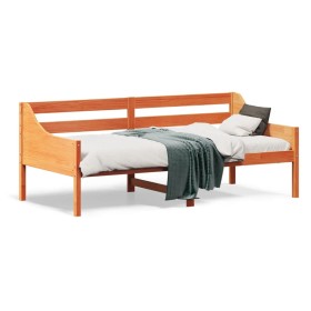 Wax brown solid pine wood sofa bed 75x190 cm by , Beds and slatted bases - Ref: Foro24-842845, Price: 101,99 €, Discount: %