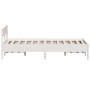 Bed frame with white pine wood headboard 120x200 cm by , Beds and slatted bases - Ref: Foro24-842755, Price: 127,47 €, Discou...