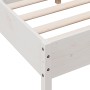 Bed frame with white pine wood headboard 120x200 cm by , Beds and slatted bases - Ref: Foro24-842755, Price: 127,47 €, Discou...