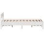 Bed frame with white pine wood headboard 160x200 cm by , Beds and slatted bases - Ref: Foro24-842743, Price: 126,07 €, Discou...