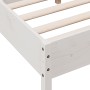 Bed frame with white pine wood headboard 160x200 cm by , Beds and slatted bases - Ref: Foro24-842743, Price: 126,07 €, Discou...