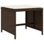 Garden stools with cushions 4 pcs brown synthetic rattan by , Outdoor ottomans - Ref: Foro24-365044, Price: 92,46 €, Discount: %