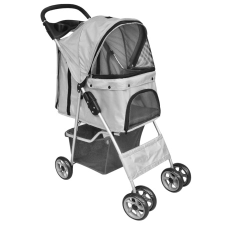 Faltbarer Kinderwagen Hund/Katze grau von vidaXL, Kinderwagen für Haustiere - Ref: Foro24-170910, Preis: 94,99 €, Rabatt: %