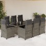 Garden dining set 9 pieces and gray synthetic rattan cushions by , Garden sets - Ref: Foro24-3212690, Price: 1,00 €, Discount: %