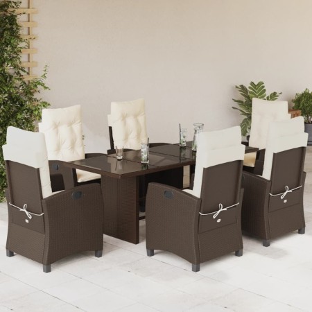 Set comedor de jardín 7 pzas con cojines ratán sintético marrón de , Conjuntos de jardín - Ref: Foro24-3212686, Precio: 929,8...