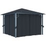 Cenador con cortina gris antracita aluminio 300x300 cm de vidaXL, Carpas y cenadores - Ref: Foro24-48043, Precio: 537,99 €, D...