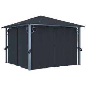 Gazebo with anthracite gray aluminum curtain 300x300 cm by vidaXL, Tents and gazebos - Ref: Foro24-48043, Price: 537,78 €, Di...