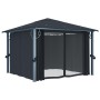 Cenador con cortina gris antracita aluminio 300x300 cm de vidaXL, Carpas y cenadores - Ref: Foro24-48043, Precio: 537,99 €, D...