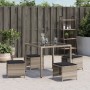 Gartenhocker und Kissen 4 Stück hellgraues PE-Rattan 41x41x36cm von , Hocker für den Außenbereich - Ref: Foro24-365046, Preis...