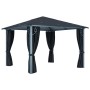 Cenador con cortina gris antracita aluminio 300x300 cm de vidaXL, Carpas y cenadores - Ref: Foro24-48043, Precio: 537,99 €, D...