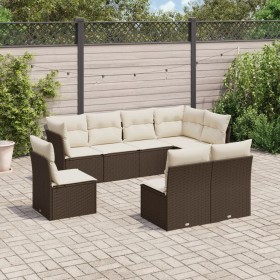 8-teilige Gartensofagarnitur und braune synthetische Rattankissen von , Gartensets - Ref: Foro24-3217763, Preis: 518,99 €, Ra...