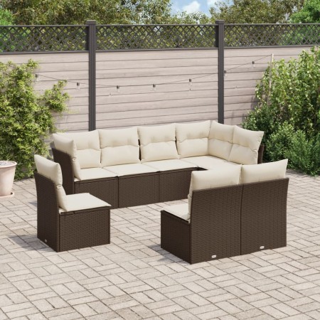 8-piece garden sofa set and brown synthetic rattan cushions by , Garden sets - Ref: Foro24-3217763, Price: 526,60 €, Discount: %