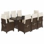 Garden dining set 9 pieces and brown synthetic rattan cushions by , Garden sets - Ref: Foro24-3212923, Price: 1,00 €, Discoun...