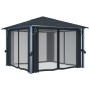 Cenador con cortina gris antracita aluminio 300x300 cm de vidaXL, Carpas y cenadores - Ref: Foro24-48043, Precio: 537,99 €, D...