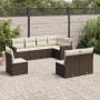 8-teilige Gartensofagarnitur und braune synthetische Rattankissen von , Modulare Sofas für den Außenbereich - Ref: Foro24-325...