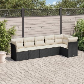 6-teiliges Gartensofa-Set und schwarze synthetische Rattankissen von , Gartensets - Ref: Foro24-3249495, Preis: 354,99 €, Rab...