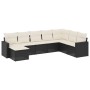 8-teiliges Gartensofa-Set und schwarze synthetische Rattankissen von , Modulare Sofas für den Außenbereich - Ref: Foro24-3251...