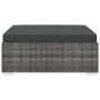 Reposapiés seccional con cojín 1 uds ratán sintético gris de vidaXL, Sofás modulares de exterior - Ref: Foro24-46803, Precio:...