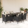 7-teiliges Garten-Essset und schwarze Kissen aus synthetischem Rattan von , Gartensets - Ref: Foro24-3211878, Preis: 675,99 €...