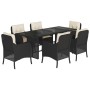 7-piece garden dining set and black synthetic rattan cushions by , Garden sets - Ref: Foro24-3211878, Price: 674,50 €, Discou...