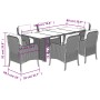 Set de comedor de jardín 7 pzas y cojines ratán sintético negro de , Conjuntos de jardín - Ref: Foro24-3211878, Precio: 674,5...