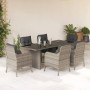 Garden dining set 7 pieces and light gray synthetic rattan cushions by , Garden sets - Ref: Foro24-3211890, Price: 760,97 €, ...