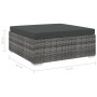 Reposapiés seccional con cojín 1 uds ratán sintético gris de vidaXL, Sofás modulares de exterior - Ref: Foro24-46803, Precio:...