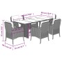 Garden dining set 7 pieces and light gray synthetic rattan cushions by , Garden sets - Ref: Foro24-3211890, Price: 760,97 €, ...