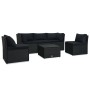 4-teiliges Gartenmöbel-Set und schwarze synthetische Rattankissen von vidaXL, Outdoor-Sofas - Ref: Foro24-47811, Preis: 480,7...