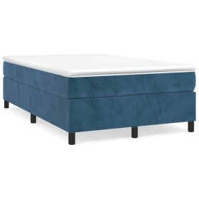 Box spring bed with dark blue velvet mattress 120x190 cm by , Beds and slatted bases - Ref: Foro24-3269707, Price: 349,31 €, ...