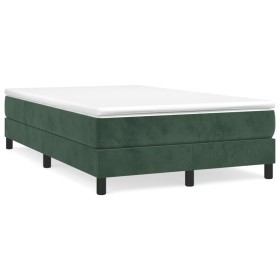 Cama box spring con colchón terciopelo verde oscuro 120x190 cm de , Camas y somieres - Ref: Foro24-3269680, Precio: 339,99 €,...