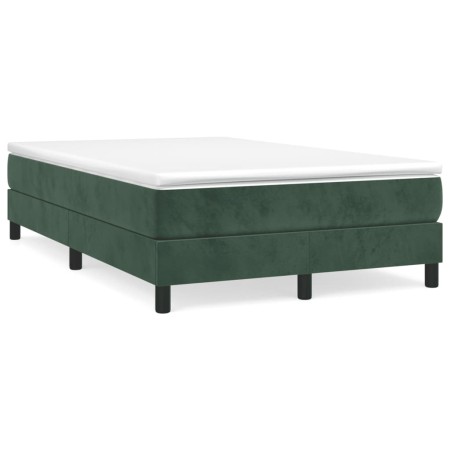 Cama box spring con colchón terciopelo verde oscuro 120x190 cm de , Camas y somieres - Ref: Foro24-3269680, Precio: 341,03 €,...