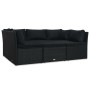 4-teiliges Gartenmöbel-Set und schwarze synthetische Rattankissen von vidaXL, Outdoor-Sofas - Ref: Foro24-47811, Preis: 481,9...