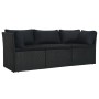 4-teiliges Gartenmöbel-Set und schwarze synthetische Rattankissen von vidaXL, Outdoor-Sofas - Ref: Foro24-47811, Preis: 481,9...