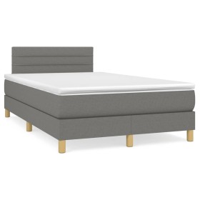 Cama box spring con colchón y LED tela marrón oscuro 120x190 cm de , Camas y somieres - Ref: Foro24-3270096, Precio: 384,13 €...