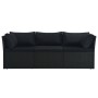 4-teiliges Gartenmöbel-Set und schwarze synthetische Rattankissen von vidaXL, Outdoor-Sofas - Ref: Foro24-47811, Preis: 481,9...