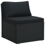 4-teiliges Gartenmöbel-Set und schwarze synthetische Rattankissen von vidaXL, Outdoor-Sofas - Ref: Foro24-47811, Preis: 481,9...