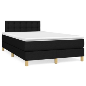 Box spring bed with mattress and LED lights black fabric 120x190 cm by , Beds and slatted bases - Ref: Foro24-3270118, Price:...