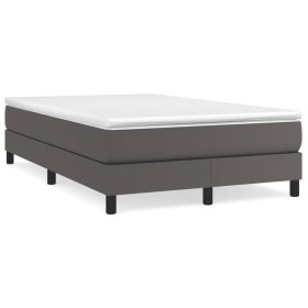 Cama box spring con colchón cuero sintético gris 120x190 cm de , Camas y somieres - Ref: Foro24-3269675, Precio: 325,99 €, De...