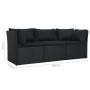 4-teiliges Gartenmöbel-Set und schwarze synthetische Rattankissen von vidaXL, Outdoor-Sofas - Ref: Foro24-47811, Preis: 481,9...