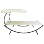 Outdoor lounger with cream white canopy and pillows by vidaXL, Outdoor beds - Ref: Foro24-48068, Price: 118,74 €, Discount: %