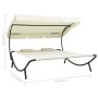 Outdoor lounger with cream white canopy and pillows by vidaXL, Outdoor beds - Ref: Foro24-48068, Price: 118,74 €, Discount: %