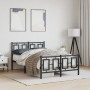 Black metal headboard and footboard bed frame 120x200 cm by , Beds and slatted bases - Ref: Foro24-374257, Price: 121,75 €, D...