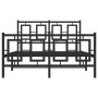 Black metal headboard and footboard bed frame 120x200 cm by , Beds and slatted bases - Ref: Foro24-374257, Price: 121,75 €, D...