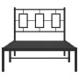 Bed frame with black metal headboard 90x200 cm by , Beds and slatted bases - Ref: Foro24-374234, Price: 75,03 €, Discount: %