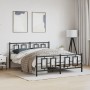 Black metal headboard and footboard bed frame 160x200 cm by , Beds and slatted bases - Ref: Foro24-374262, Price: 166,92 €, D...