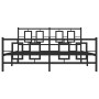 Black metal headboard and footboard bed frame 160x200 cm by , Beds and slatted bases - Ref: Foro24-374262, Price: 166,92 €, D...