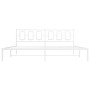 Estructura de cama con cabecero metal blanca 200x200 cm de , Camas y somieres - Ref: Foro24-374297, Precio: 125,60 €, Descuen...