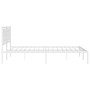 Estructura de cama con cabecero metal blanca 200x200 cm de , Camas y somieres - Ref: Foro24-374297, Precio: 125,60 €, Descuen...